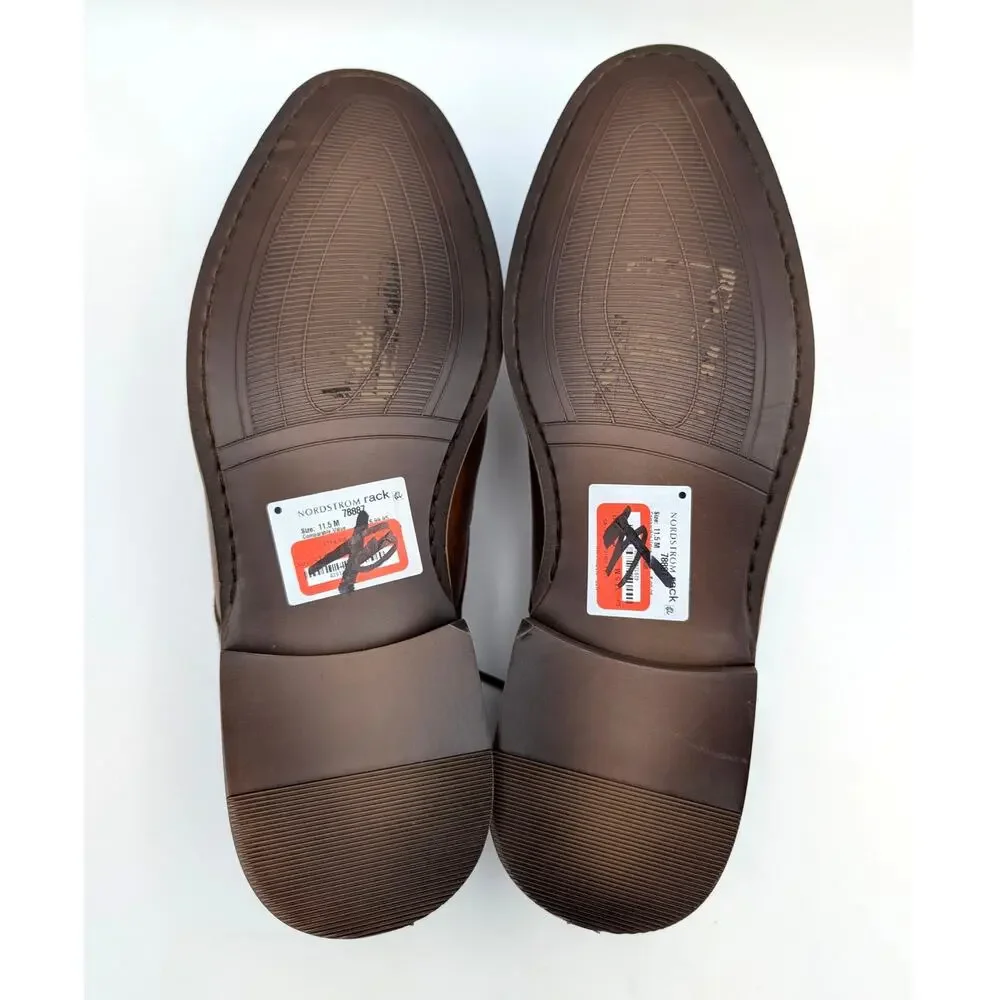 Nordstrom Rack Sam Plain Toe Derby Shoes Men's Brown Size US11.5M EU44.5